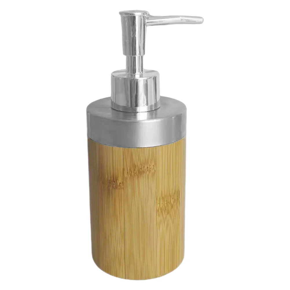 Bamboo Wash Bottle Soap Dispenser Dish Liquid Handwashing Fluid Travel Lotion Container Decorative with Pump Wall