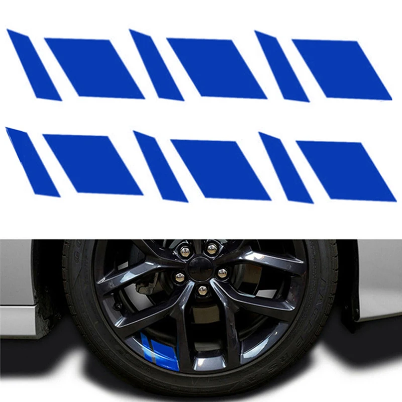 Reflective Car Wheel Hub Rim Decal Stripes - Set of 6