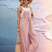 Women Loose Fit Fashion Overalls Wide Leg Baggy Bib Overalls Jumpsuit Dungarees Summer Jumpsuit Casual Elegant Overalls Summer