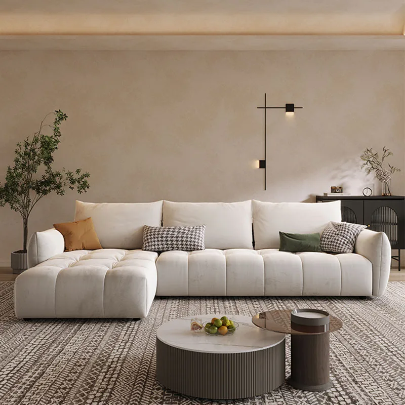 

Nordic Style Minimalista Living Room Sofas Classic Reception Quilted Sectional Sofas Relax Luxury Divani Soggiorno Furniture