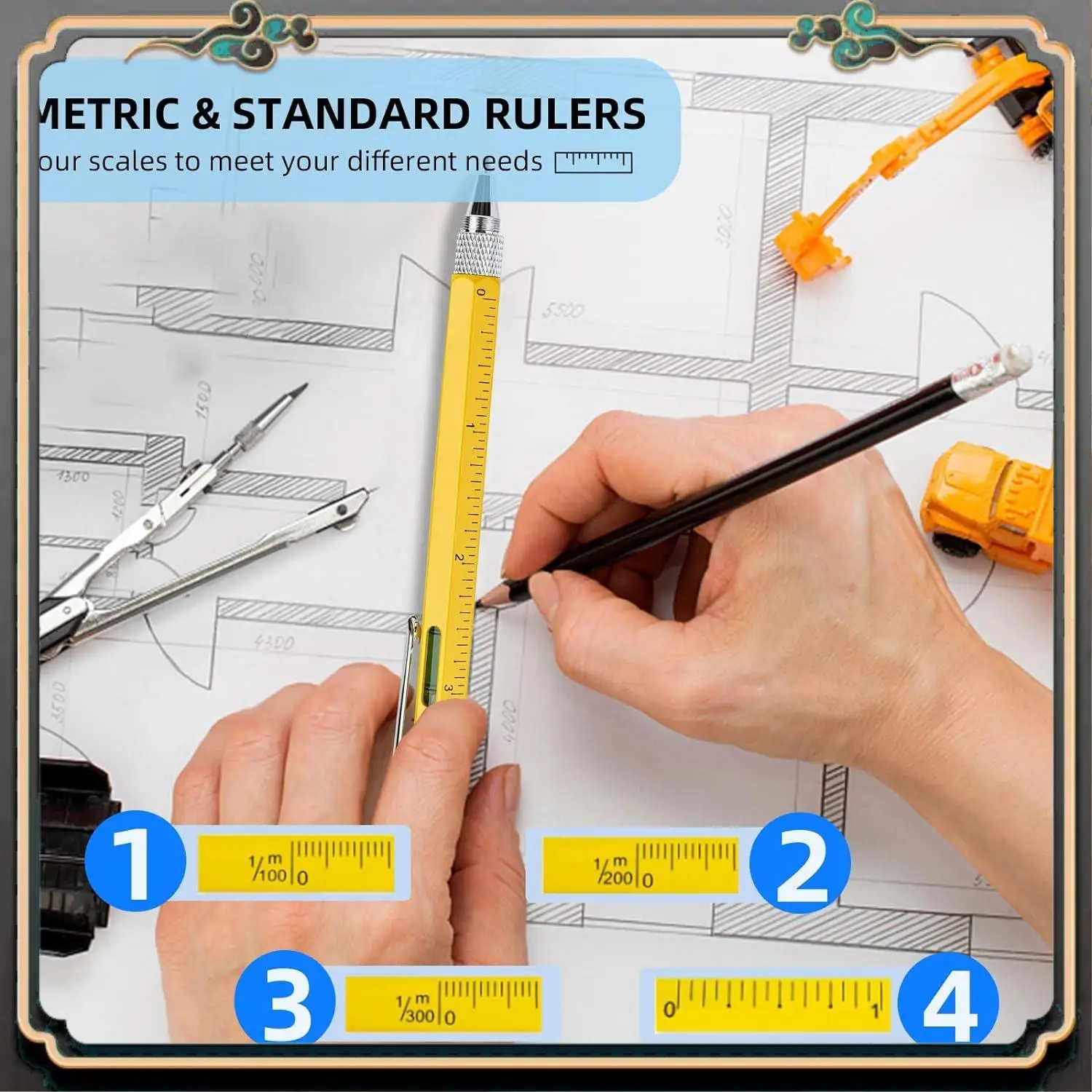 ASMA-멀티툴 펜 멋진 가제트, 스타일러스가 포함된 참신한 펜, 레벨, 눈금자, 드라이버, 아빠 남편을 위한 생일 선물