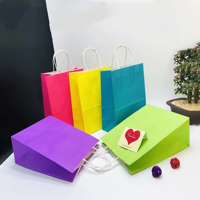 18PCS Rainbow Party Favor Bags, Small Gift Bags Bulk, Paper Gift Bags with  Handles, Bulk Gift Bags Small Size, Goodie Bags for Kids Birthday Party