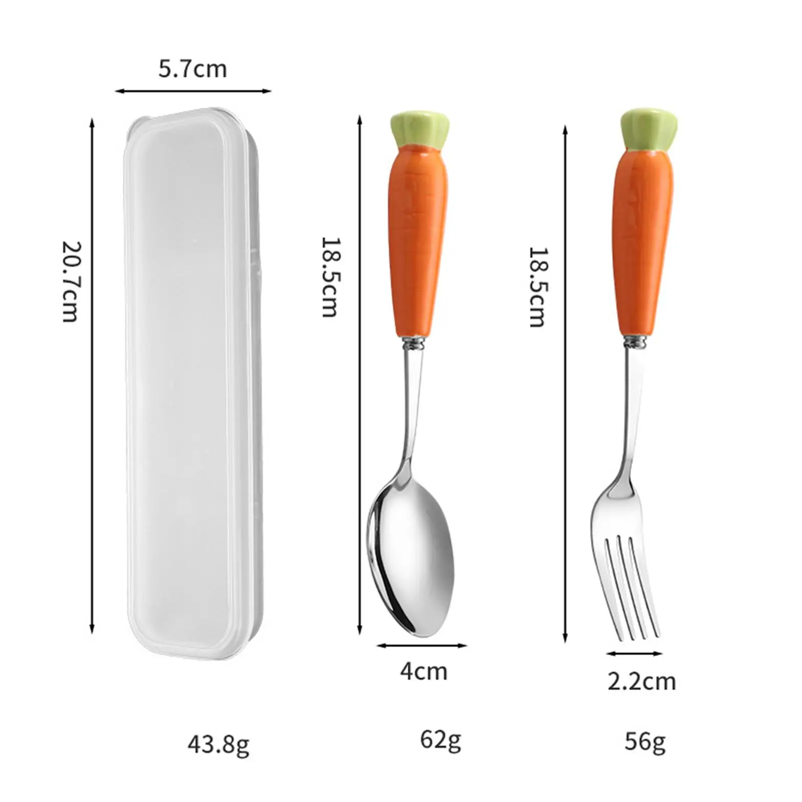 Spoon and Fork with Case Dessert Fork Spoon Tea Spoon 304 Stainless Steel Reusable for Kitchen Travel Office Camping Appetizers