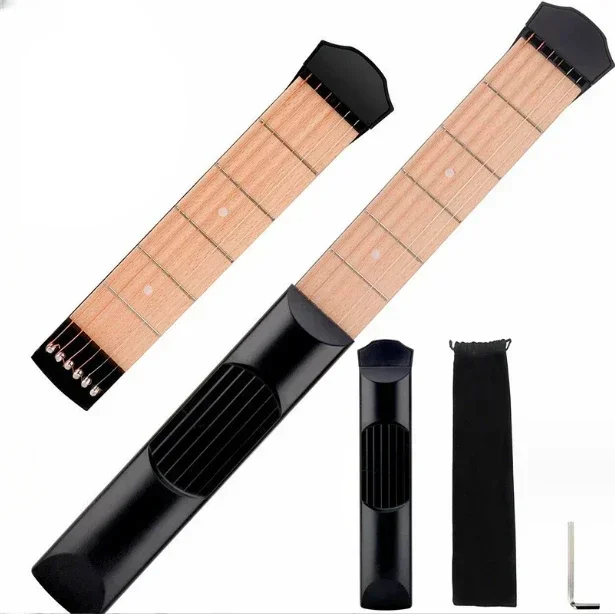 6 Fret Pocket Guitar Bass Travel Gift Mini Guitarra Musical Instruments Finger Exerciser Train Practice Tool For Beginners Kids mini guitar pocket guitar trainer
