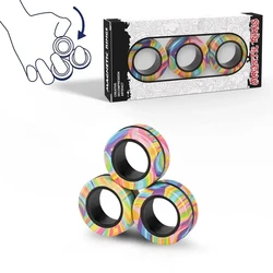Magnetic Fidget Spinner Rings Set - Stress - Relief Toy (Multicolor)