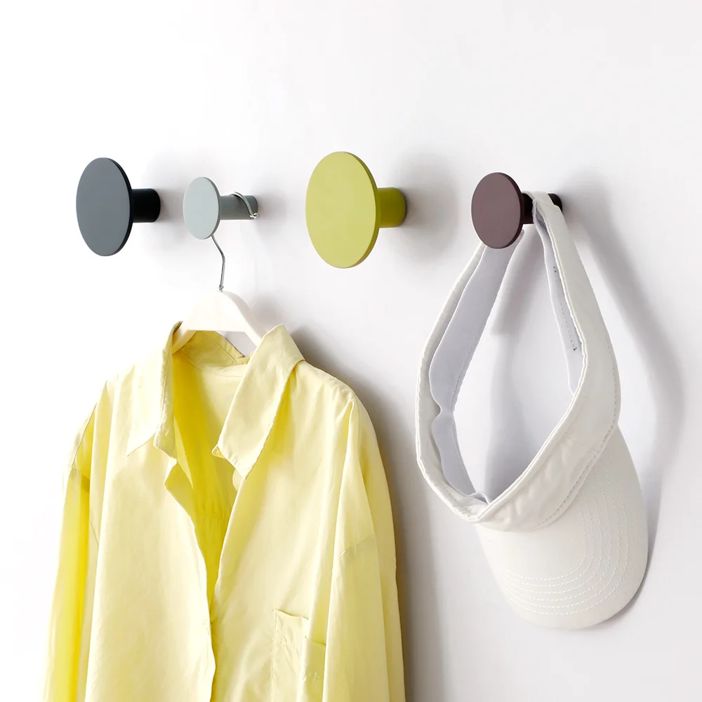 Wall Hooks Coat Rack Wall mounted single hat bag hook Bathroom Indoor Kitchen Hallway Clothes Hat scarf Round Hooks