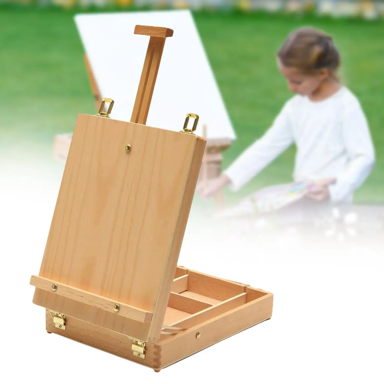 Tabletop Easel Painting Storage Box Sketch Box for Artist Painting Beginner