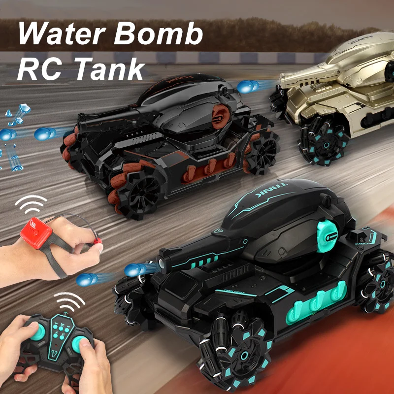 

RC Car 4WD Tank Water Large Bomb Shooting Competitive Rc Toy Big Tank Remote Control Car Multifunctional Off-road Kids Toy Gift