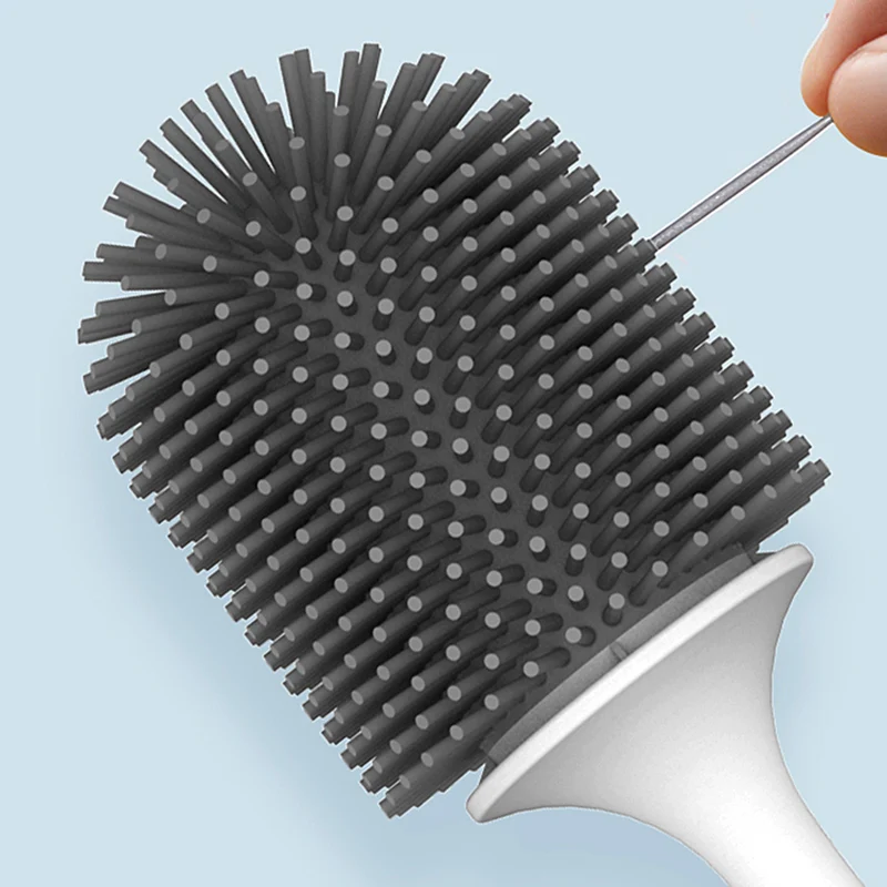 YOPIN home Silicone Toilet Brush for WC Accessories Drainable Toilet Brush Wall-Mounted Cleaning Tools Bathroom Accessories Set