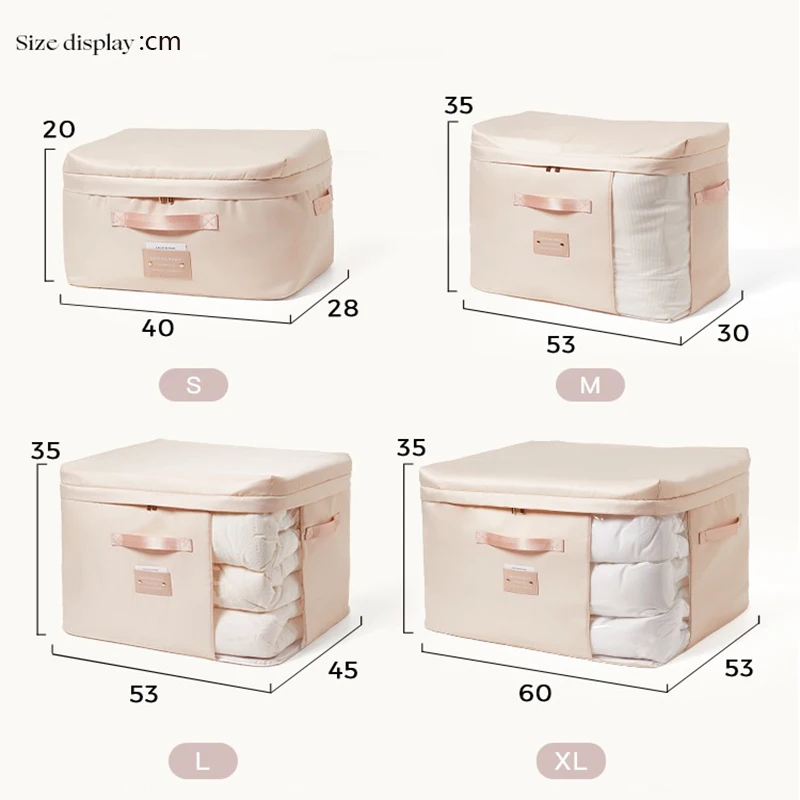 Large Quilted Bag Clothes Storage Wardrobe Organiser Waterproof Blanket Storage Bag Zippers With Clear Window Bolsa Guardar Ropa 6