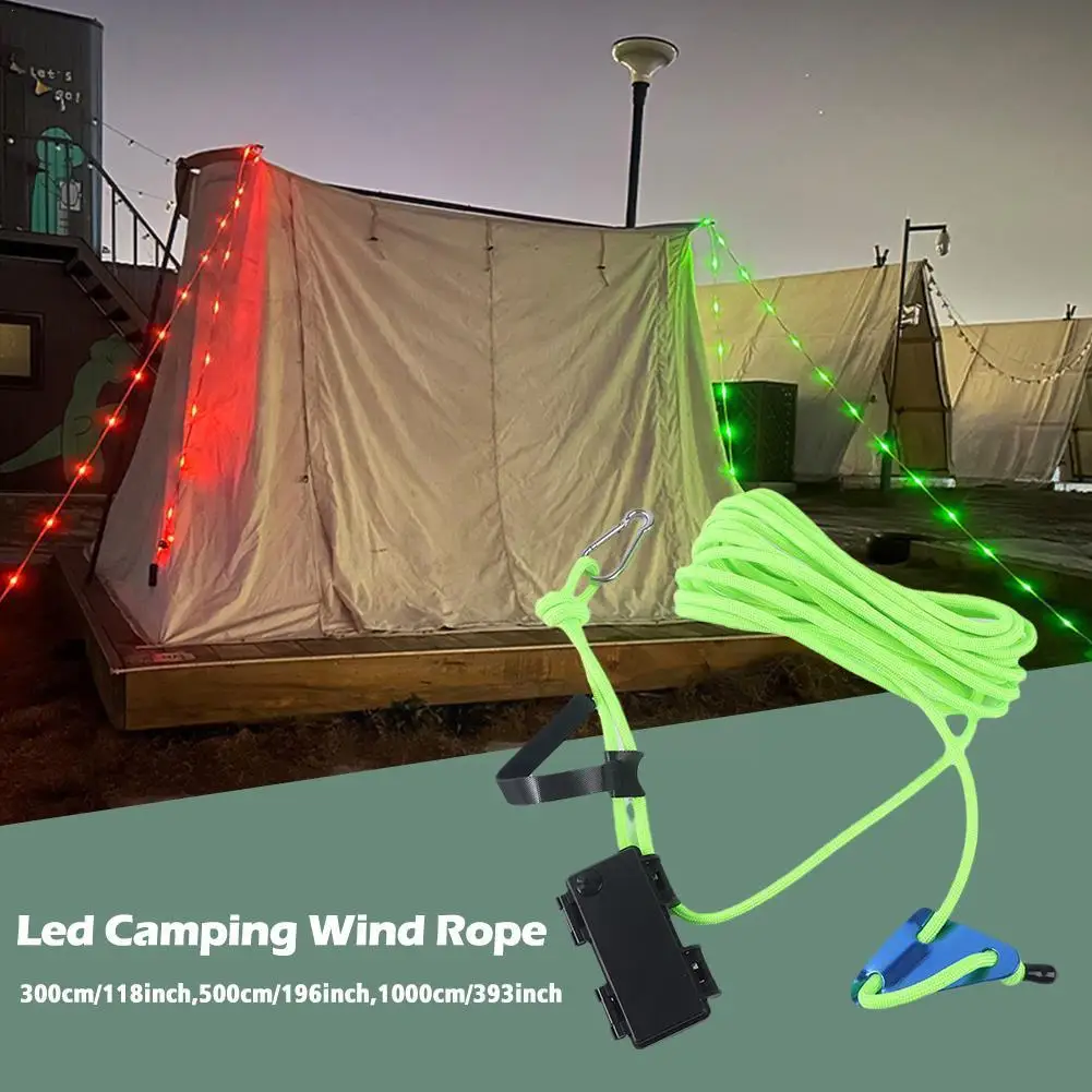 

Outdoor Camping LED Wind Rope Luminous Lamp Awning Warning Lamp Outdoor Roof Anti-trip Atmosphere Night Windproof Tent Rope H3K4
