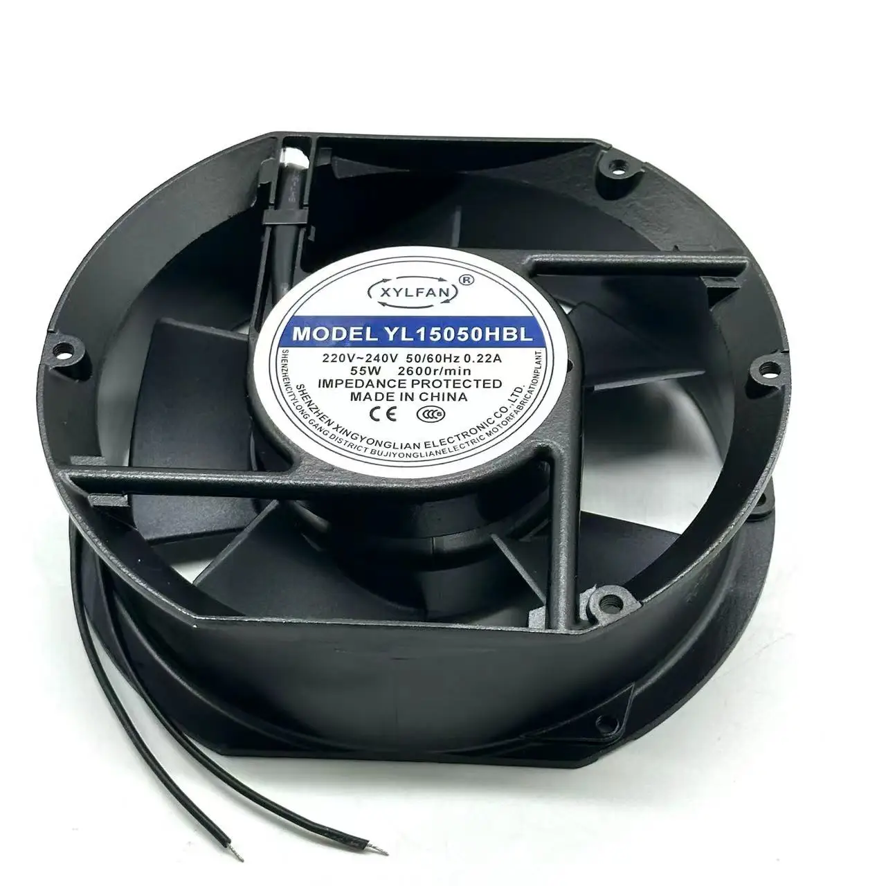 Ventilador de Refrigeração do Servidor de Xylfan Yl15050hbl ac 220v 0.22a 172x172x51 mm 2-wire