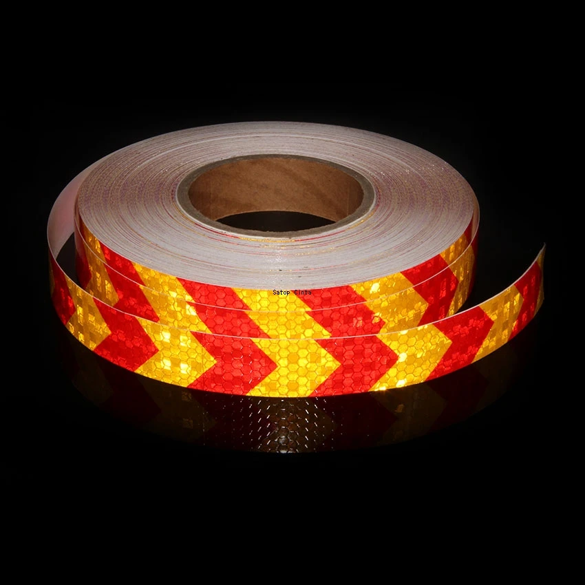 25mm*5m Arrow Reflective Bicycle Stickers Self-Adhesive Reflectors Waterproof Warning Tape Strips Car Bike Helmet Motorcycle reflective tape bands bike reflective tape reflective stickers reflective tape