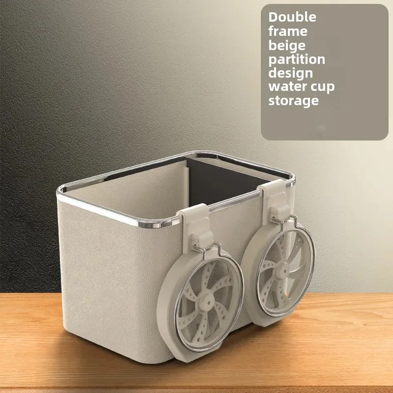 thumbnail image 1 of Caja de almacenamiento creativa para automóvil, soporte multifuncional para papel de seda, portavasos de agua plegable, caja de almacenamiento portátil para uso en automóvil, 1 of 5