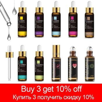 10ml Pure Plant Essential Oil For Humidifier Diffusers Mint Lavender Tea Tree Rose Vanilla Sandalwood Jasmine Pure Nature Oil 1