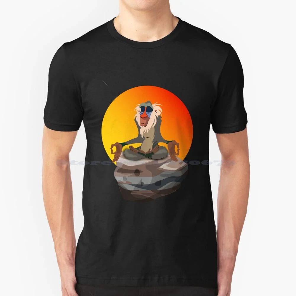 Rafiki Meditation T Shirt 100% Cotone Tee Meditation Meditation Yoga Inner Peace Pumba Timon The Lion King Simba Cub Film