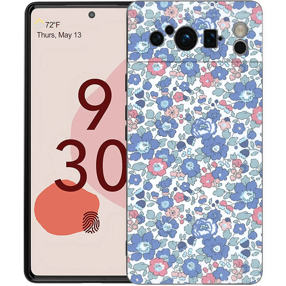 Elegant Floral Art Black Soft TPU Phone Case - Luxury Back Cover