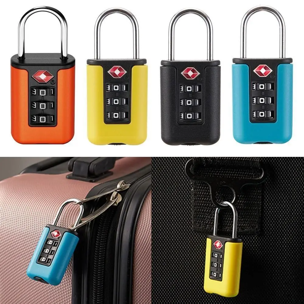 Travel Padlock Contrast Color Design Padlock TSA Customs Code Lock Travel Luggage Password Changeable Lock