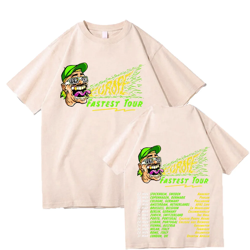 Feid Ferxxo Tour 2025 T-shirts Rapper Tshirts Short Sleeve Hiphop TShirts Unisex Y2K Tshirt High Quality Cotton Women Men Tops 4