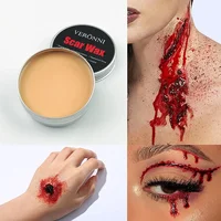 Makeup Kit with Fake Blood Gel Wound Cosmetic with Double-Ended Scraper Wound Simulation Supplies for Stage Dress Up Cosplay 1