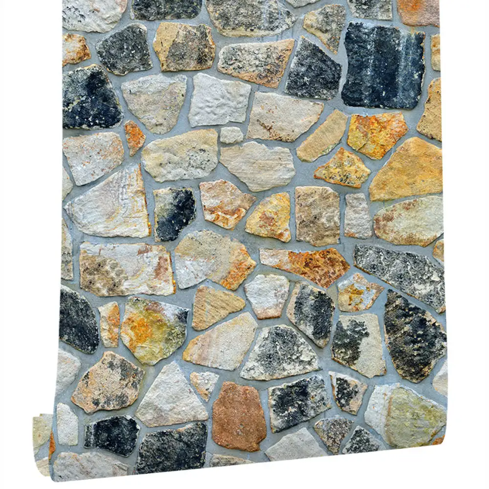 Stone Peel And Stick Wallpaper Decoration Stone Wallpaper Self-Adhesive Wall Paper For Home Decor TV Wall Easy to Peel Stick fashion summer retro ladies belt stone pattern candy color day word buckle waist strap decoration women dress jeans waistband
