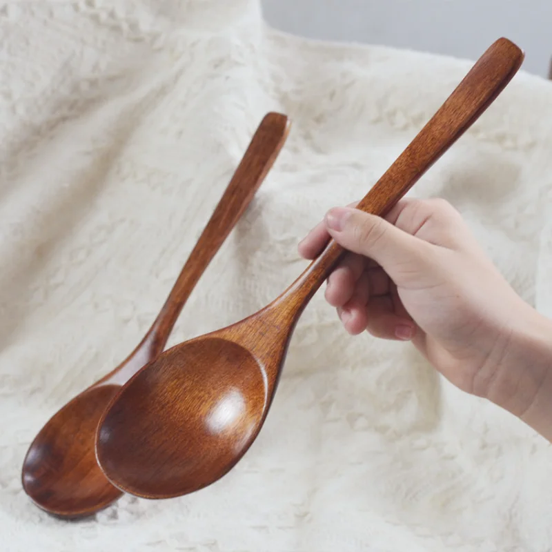 1Pc Wooden Spoon Bamboo Kitchen Cooking Utensil Tool Soup Teaspoon Catering For Wooden Spoon