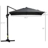 8FT Cantilever Patio Umbrella, Square Outdoor Offset Umbrella with 360° Rotation, Aluminum Hanging Umbrella with 3-Posi 2