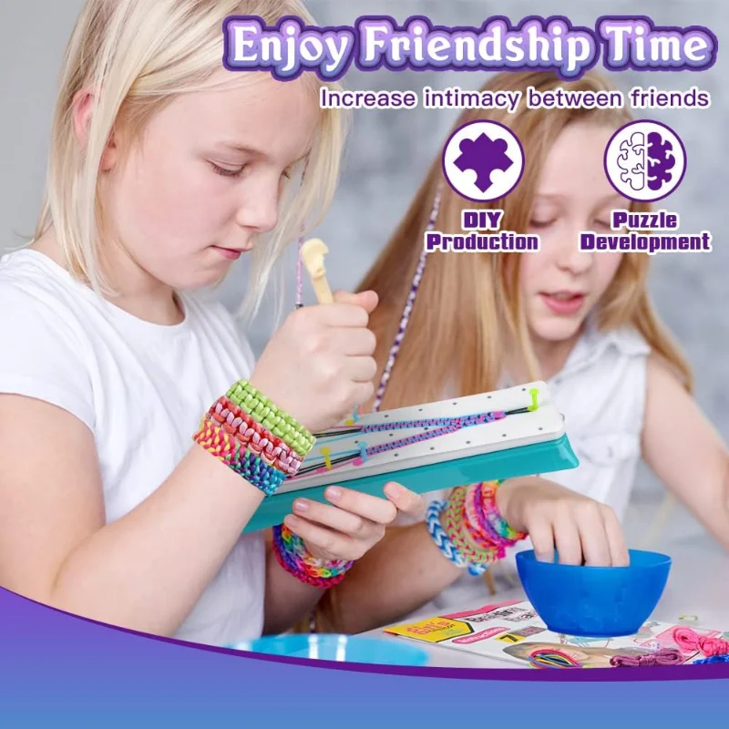 Bracelets Make Your Own Craft Set Children Friendship DIY Jewellery Craft Girls Friendship Bracelet Beads Colourful Bracelet Kit
