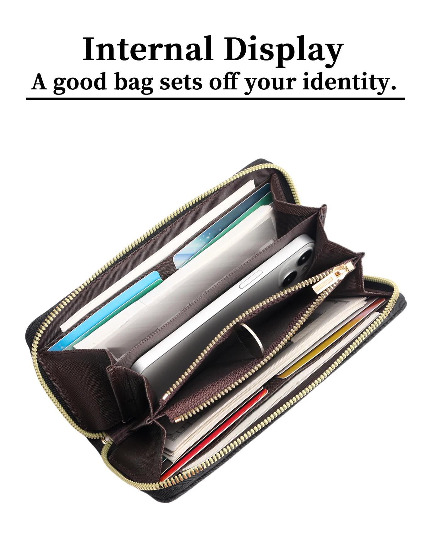 Clutch Canvas Men's Long Wallet with Zipper Clutch Mobile Phone Bag