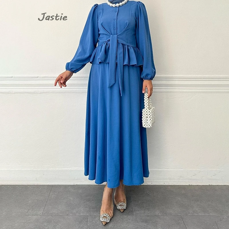 

Lantern Sleeve Women Blouse + Pleated Skirts Sets 2024 New Skirt Elegant Spring Suit Commuter Button Belt Shirts Fashion Oufits