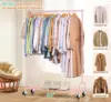 Heavy Duty Clothing Racks for Hanging Clothes Rack, 43" Wide Rolling Garment Rack Metal Clothing Hanger Rack with Wheels Wardrob 2