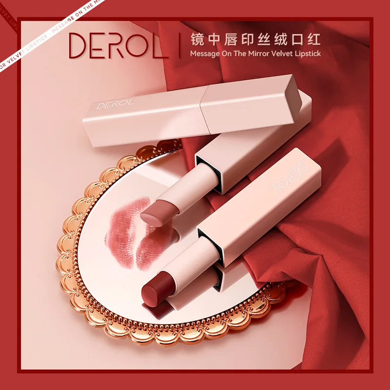 

DEROL Matte Lipstick Velvet Surface Easy to Waterproof and Not Stick the Cup Moisturizing