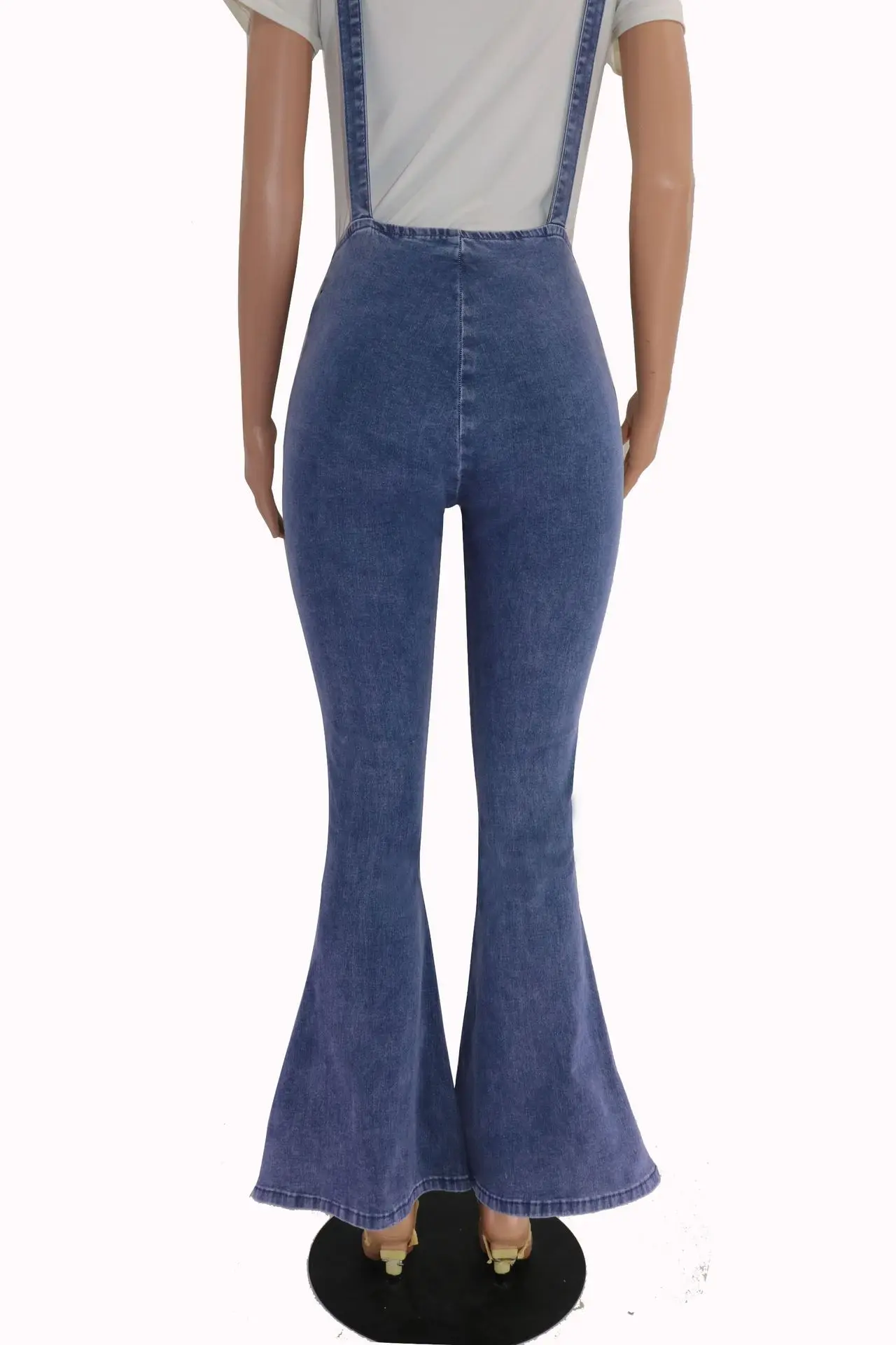 Women's Jeans High Waist Denim Street Spring and Autumn Clothing Jeans High Stretch Big Hip Lift Suspender Pants Free Shipping flare jeans
