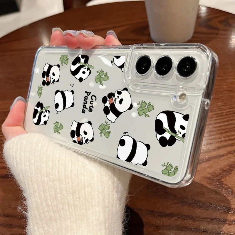 Cartoon Panda Clear Silicone Phone Case