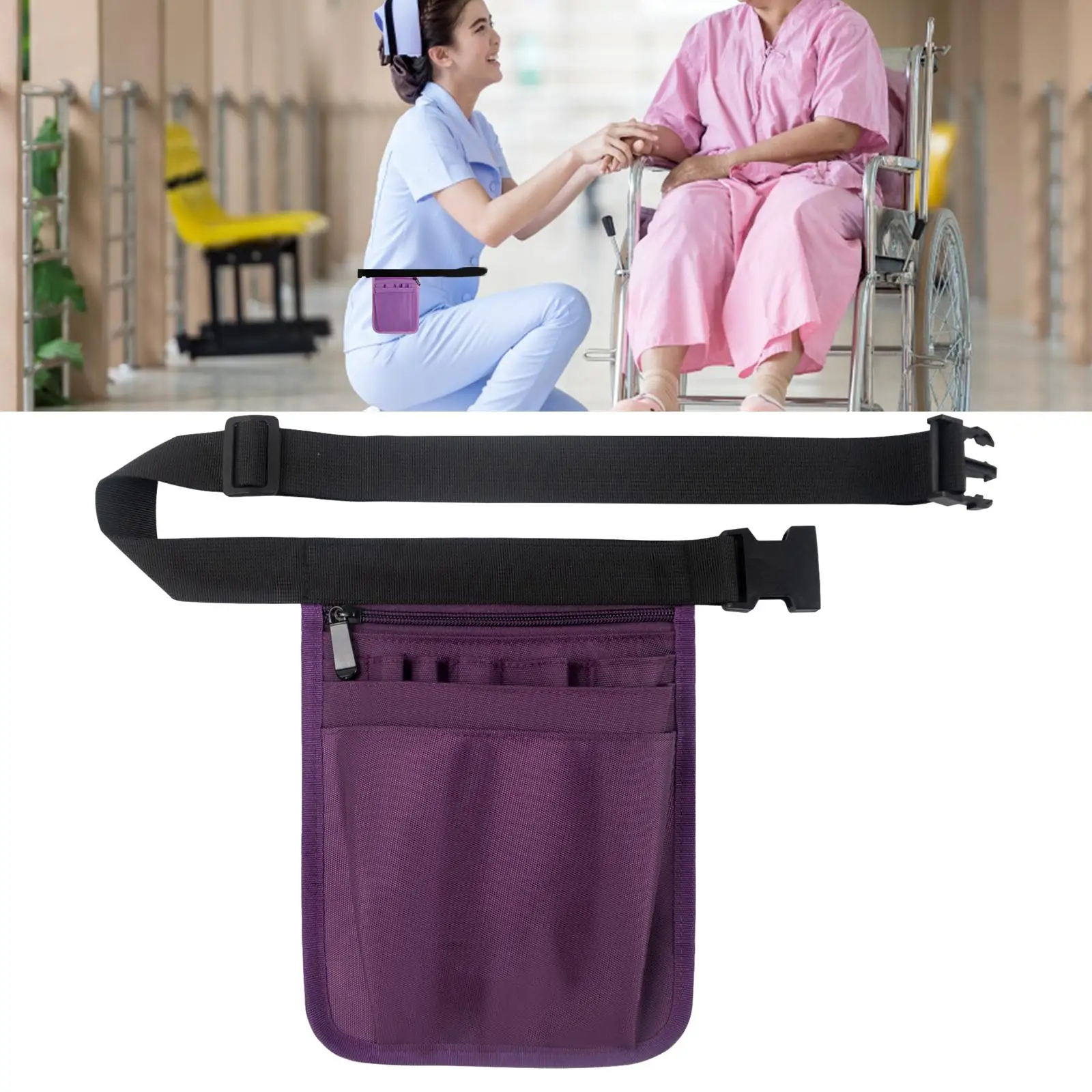 Nurse Fanny Pack Durable Adjustable Case Multi Compartment Nurse Utility Organizer Nurse Pouch for Scissors Pens Tool Women Men