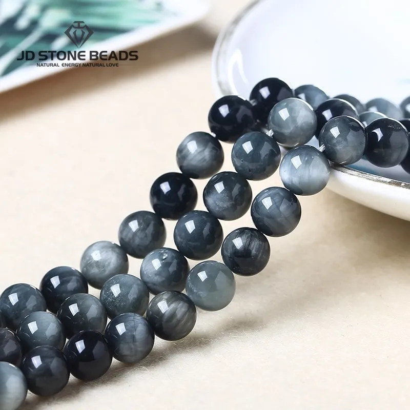 5AGenuineNaturalEagleEyeStoneCharmHawkEyeRoundLooseGemstone