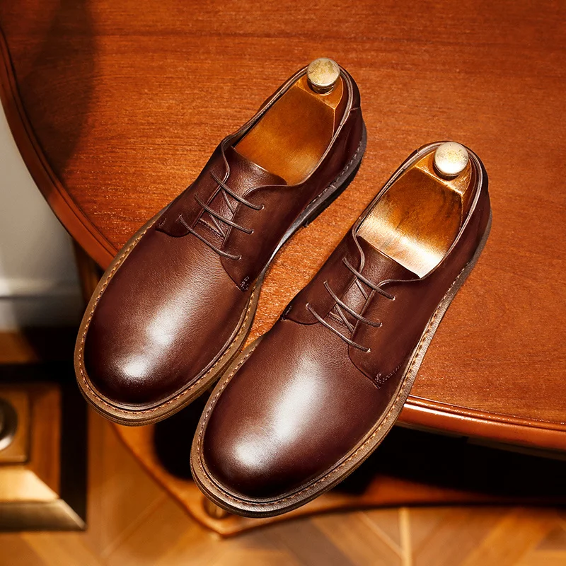 

Business Work Brand Shoes Men Formal Soft Gene Leather Official For Man Black Shoes Male Men's Derby New Fashion