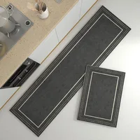 Rug for Kitchen Floor Mat Water-absorbing Non-slip Foot Mats Runway Long Carpet Black Carpets Minimalist Home Decoration Rugs 1