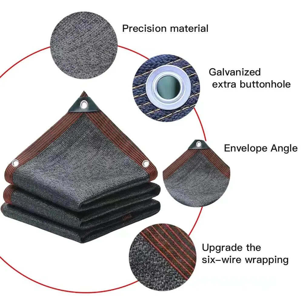 Sunshade Net 1 Piece Black Thickened Shading Net Encrypted Sun Protection Agricultural Summer Outdoor Insulation Net