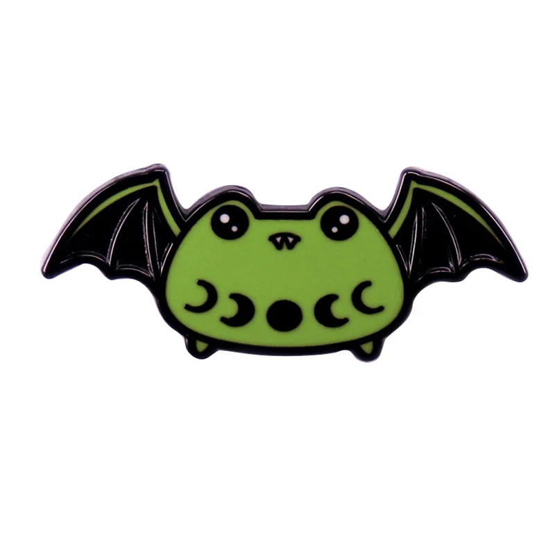 

A2887 Funny Frog Bat Enamel Pins Froggy Brooches Bag Lapel Pin Cartoon Animal Badge Halloween Jewelry Gift for Kids Friends