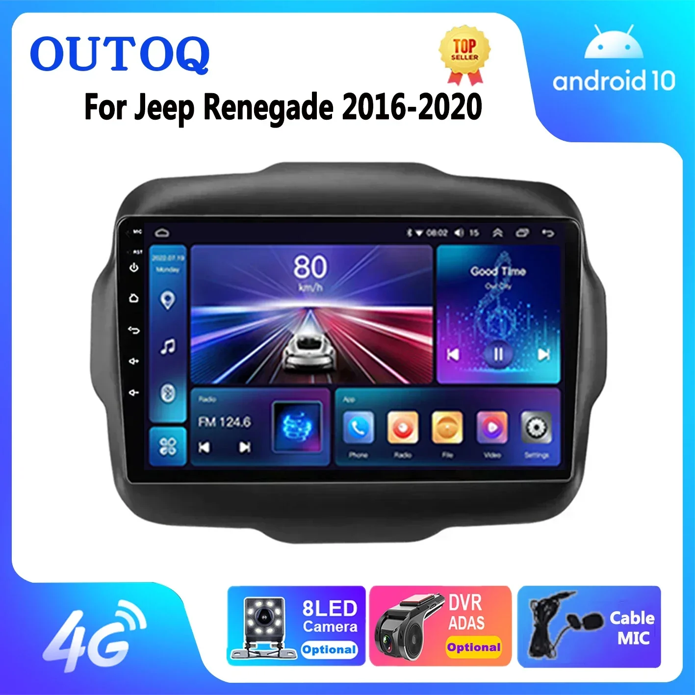 Autoradio Android Carplay Per Jeep Renegade 2016-2020 Auto Video Multimedia Player Carplay 2Din Dvd Autoradio Gps