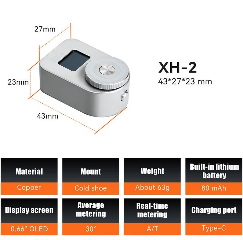 Lux Meter AstrHori XH-2 Camera Light Meter 40-Stop Shutter Speed