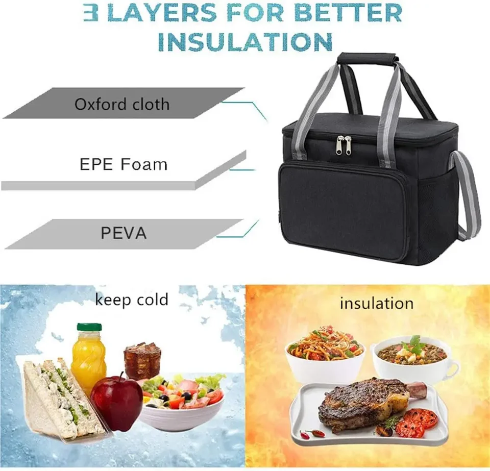 Borsa per il pranzo a pois in bianco e nero per le donne Borsa