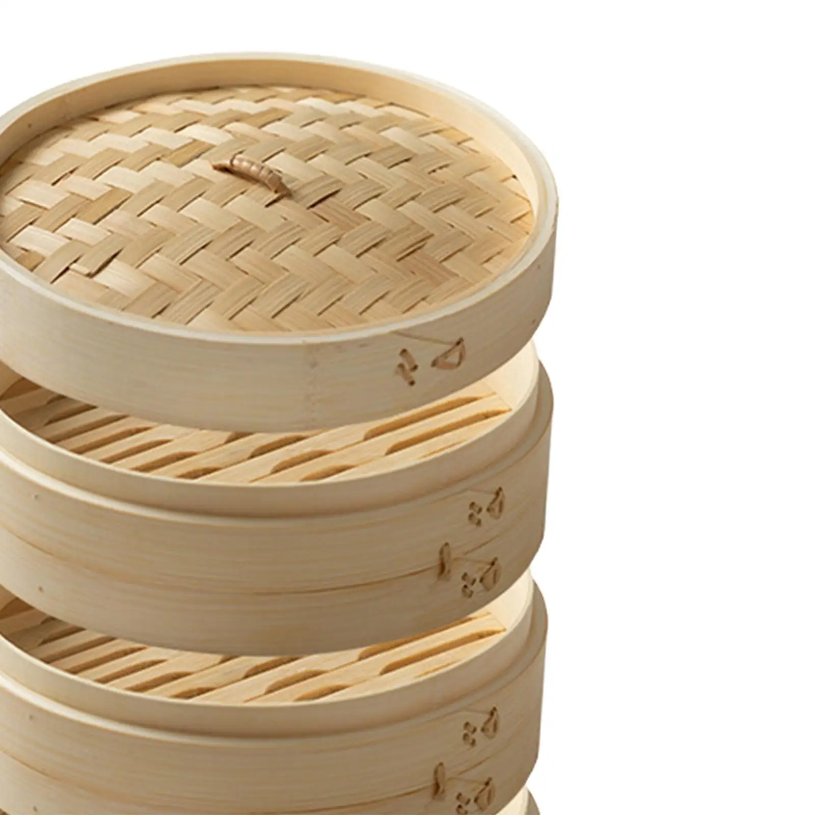 Bamboo Steamer Basket Food Steamer with Lids for Asian Food Vegetable Steamer Sum & Bun Steamer for Dimsum Rice Baozi Veggies