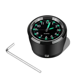 Luminous Waterproof Motorcycle & Bicycle Handlebar Clock - Premium Aluminum Time Display Accessory (Black)