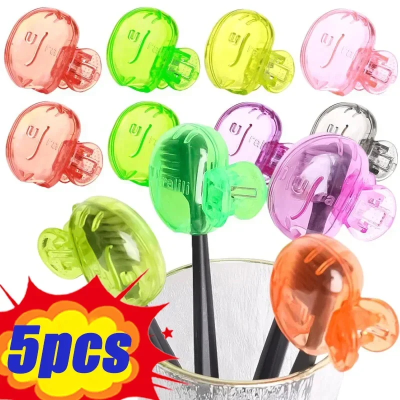 Toothbrush Head Cover Clips Plastic Dustproof Head Protector Cap 5/1PCS Portable Travel Hiking Camping Bathroom Accessories