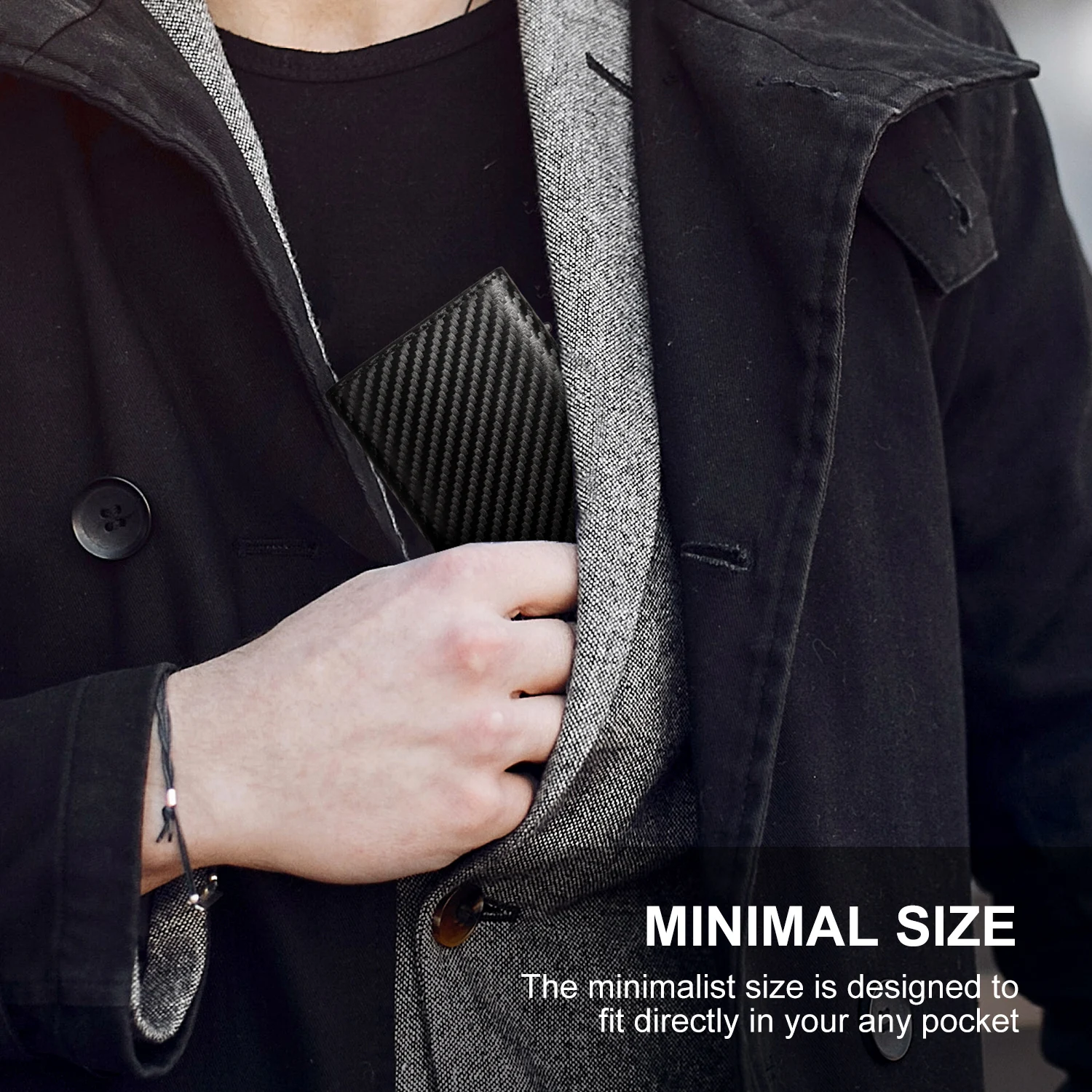 Men&lsquo;s Credit Card Holder Wallet RFID Blocking Trifold Wallet Smart Pop Up with Coin Compartment and Banknote Compartment