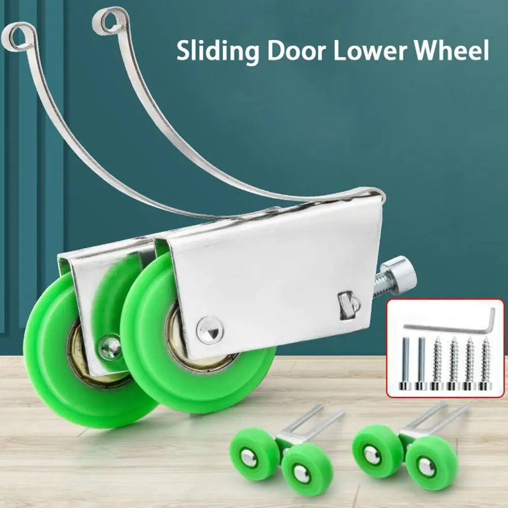Description Picture 2 of item4PCS New Aluminum Alloy Door Runners Rollers Silent Sliding Door Wheel Hardware Partition Light Rail Track Roller Wall Cabinet