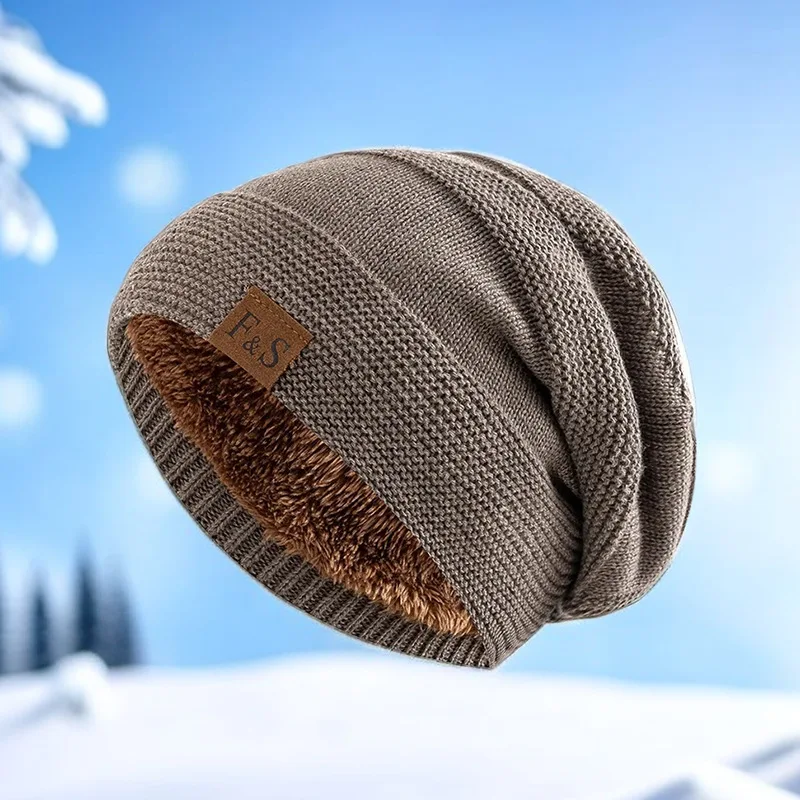 Wind-Proof Knitted Hat with Velvet Ear-Flaps