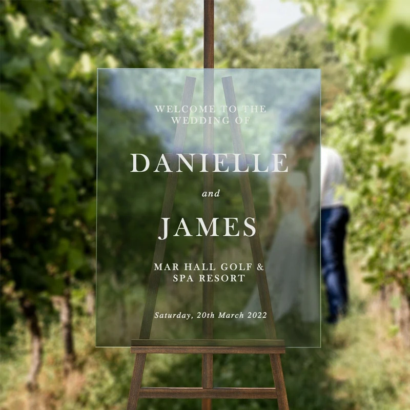 Wedding Welcome Sign Board Sticker Custom Name Date Vinyl Decal Wedding Mirror Frame Stickers Venue Event Party Decor